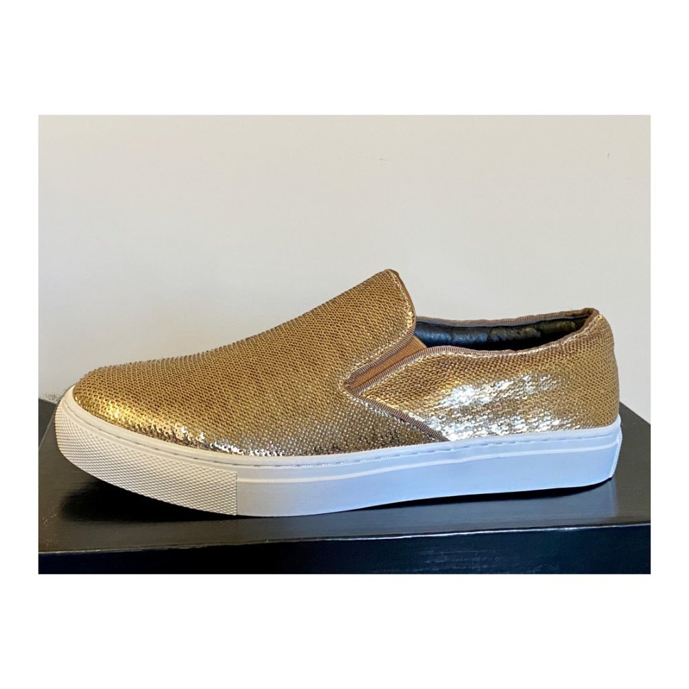 After Midnight 6758 Men’s Gold Sequin Slip-On Sneakers – Casual Fashion Low Top - Picture 4 of 4